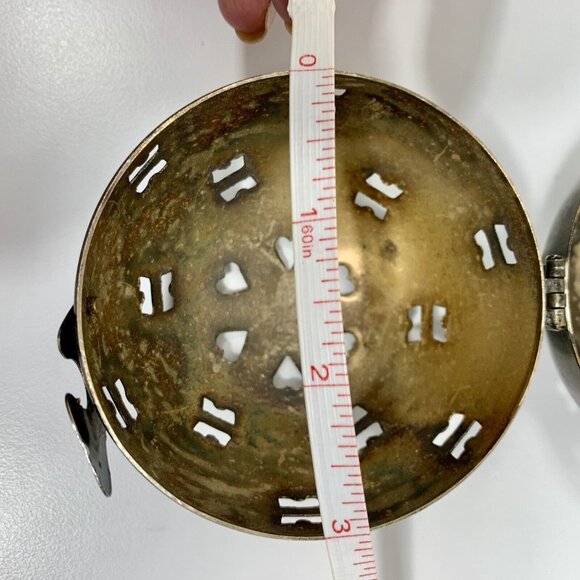 Pomander Silver Plated Hinged Potpourri Fragrance Diffuser Scent Ball VTG - Picture 7 of 8